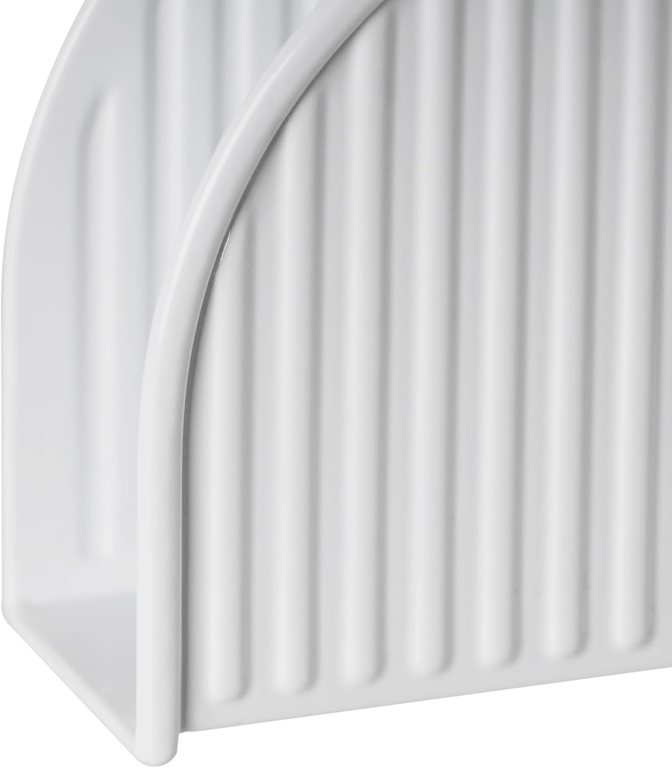 White Napkin Holder / Vertical Stripe White