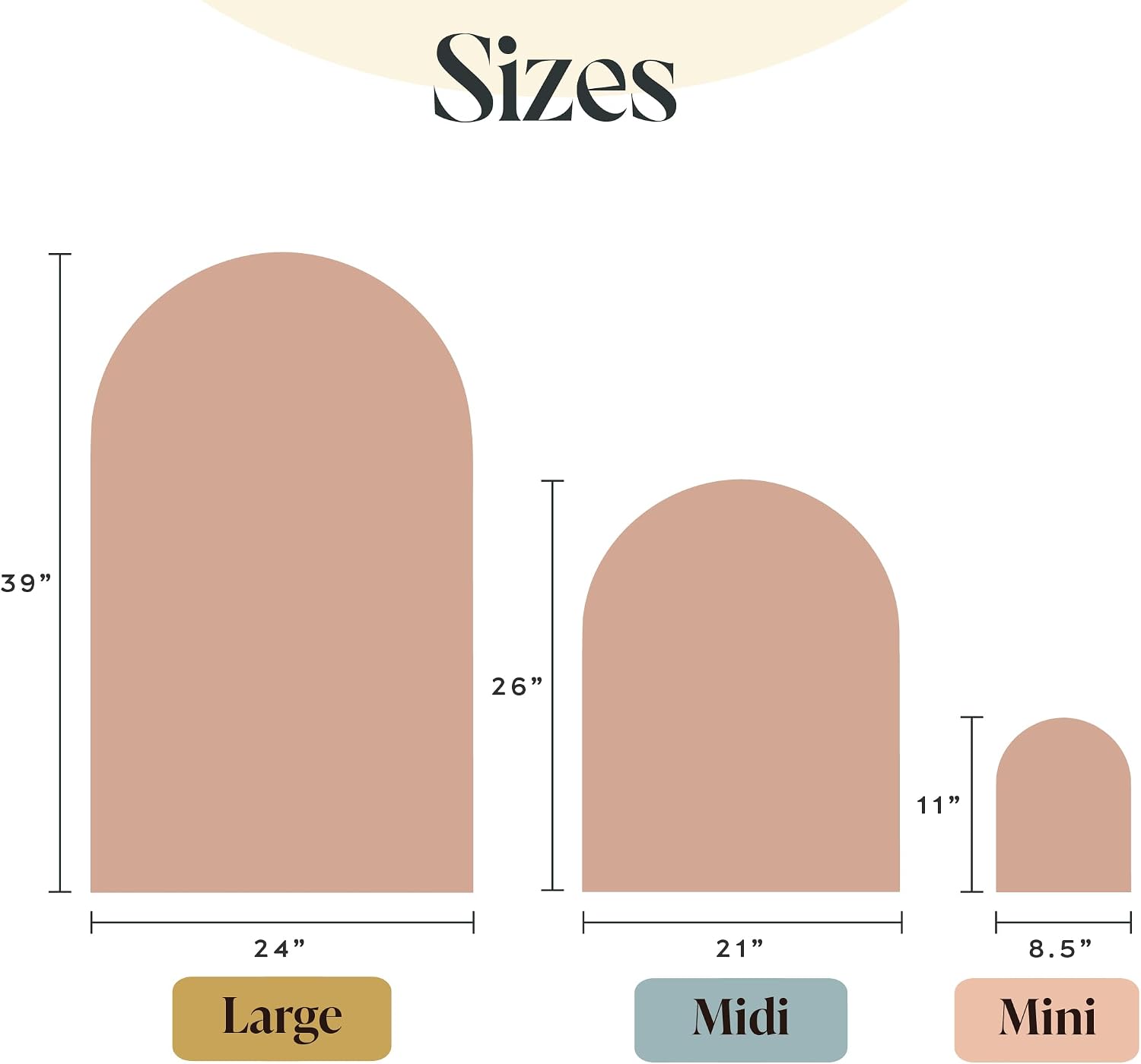 Magnetic Arch Wall Decal / Mocha / 24"W x 39"H
