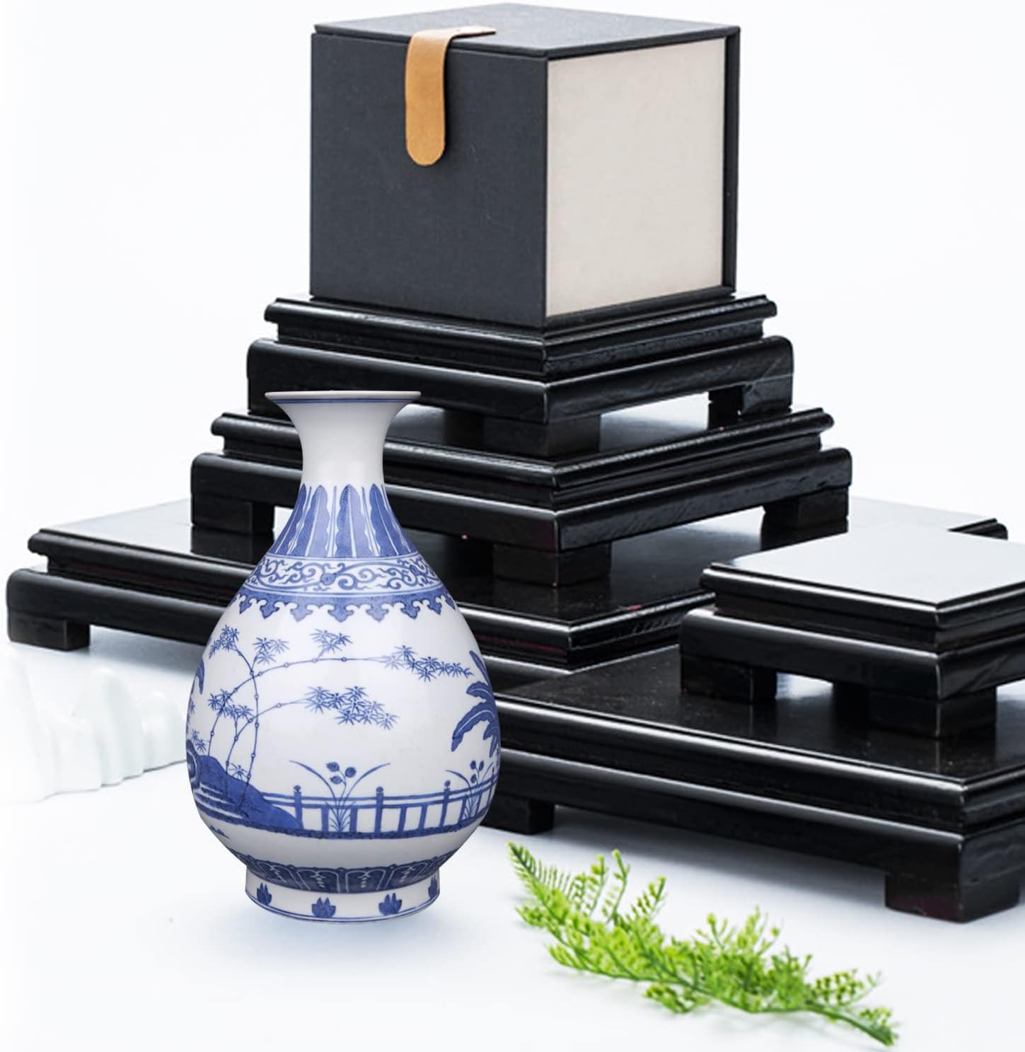 Wooden Display Stand Square Wood Display Base Display Risers Square Vase Riser / Square,black,6.7