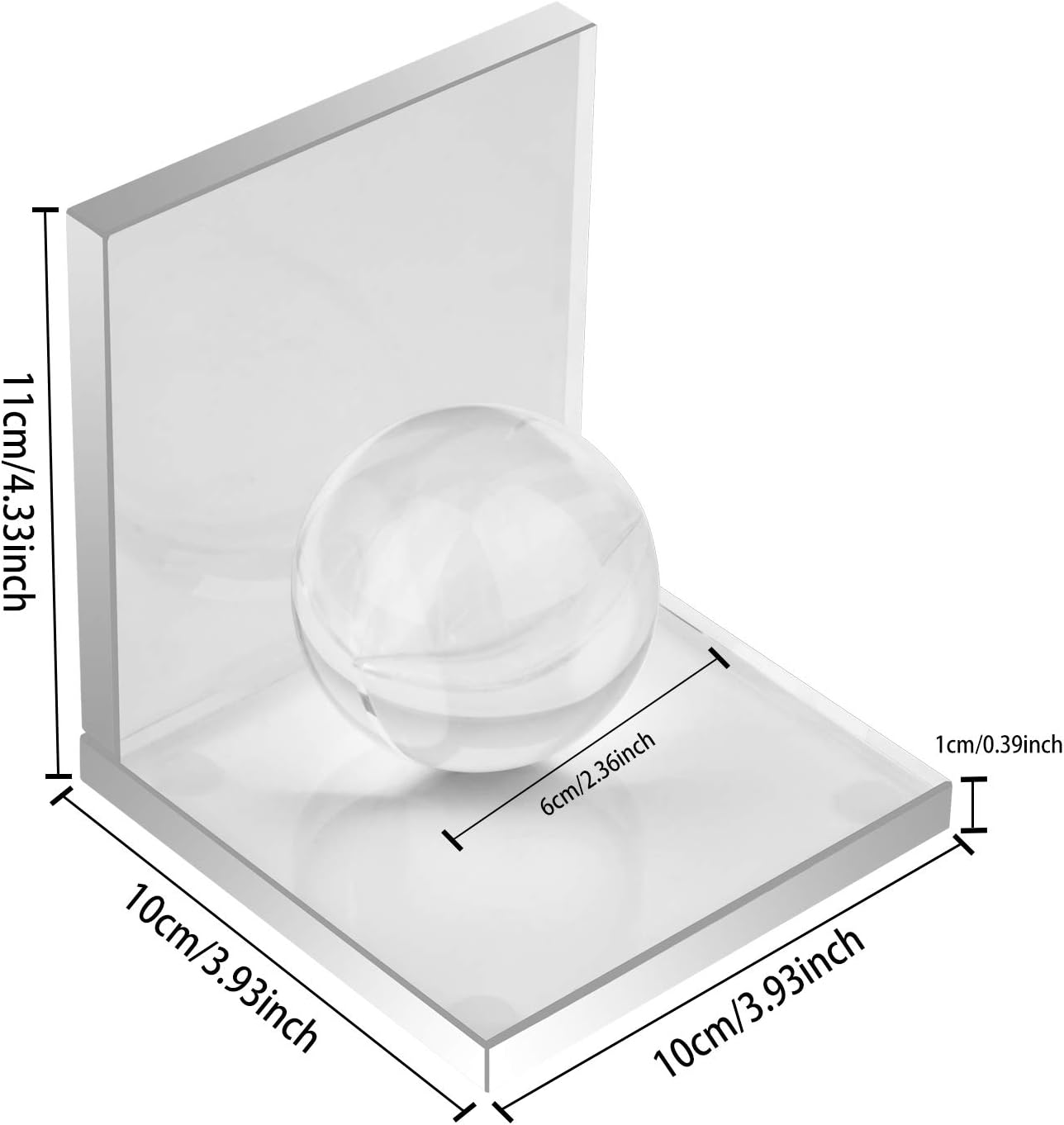 Crystal Book Ends / Clear / Set of 2