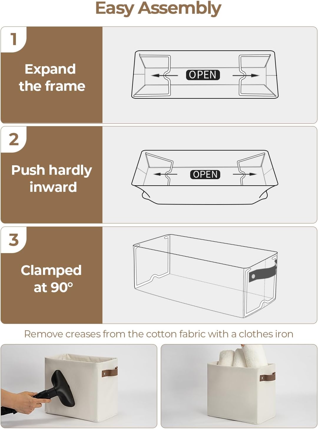 Narrow Storage Bins / Beige