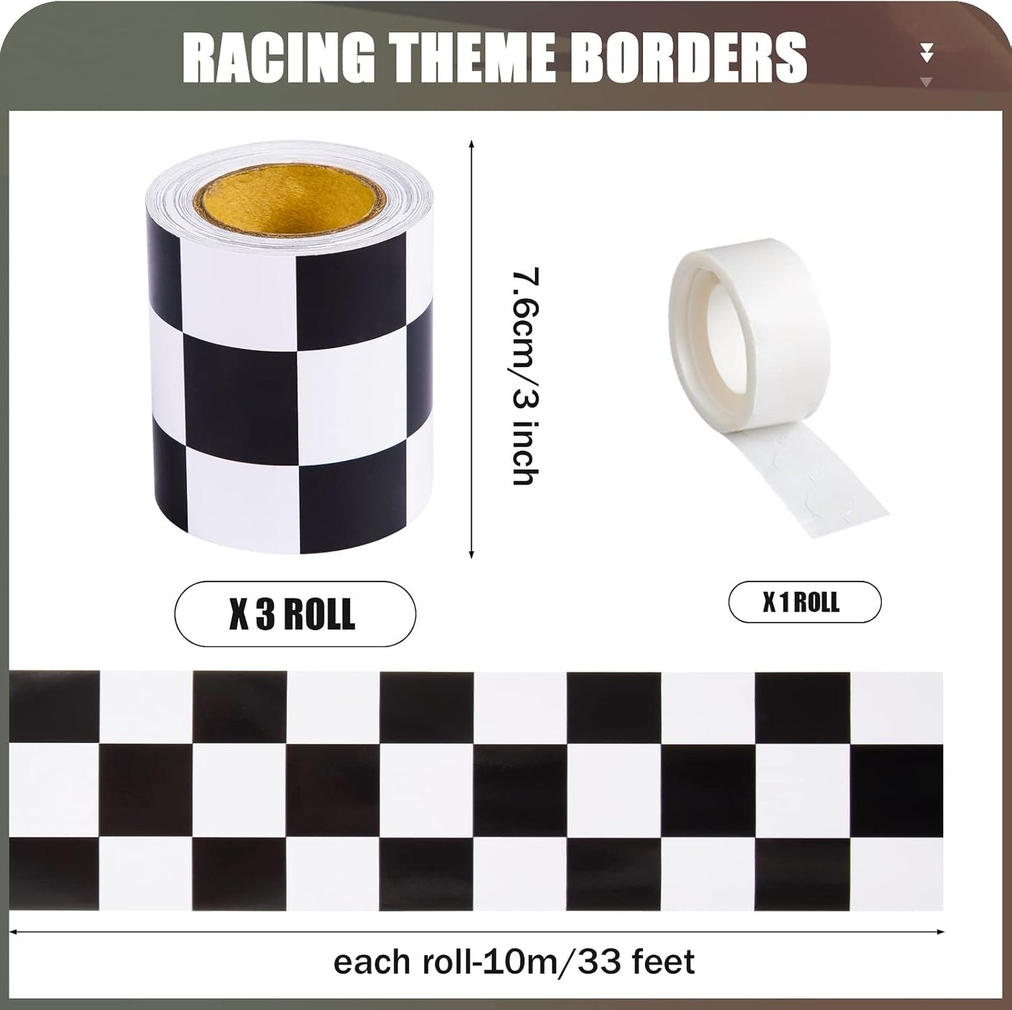 Flag Bulletin Board Borders Road Race Car Straight Borders Race Track Bulletin Board / Checkered