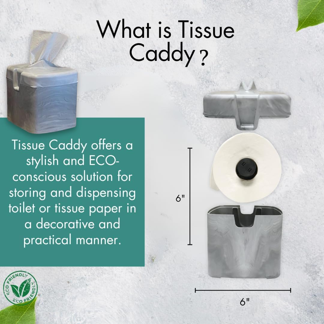 Tissuecaddy Life Hack Toilet Paper Dispenser - Money Saver Alternative to Tissue Box and Tissue Box Holder | Home
