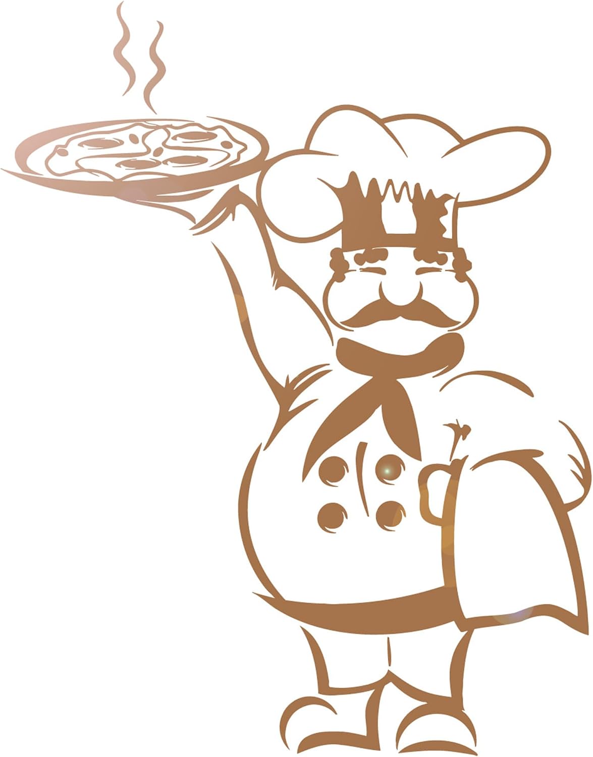 Vinyl Wall Decal Pizza Italian Restaurant Chef Kitchen Cooking Food / 28.5 x 36.75 / L In / Black