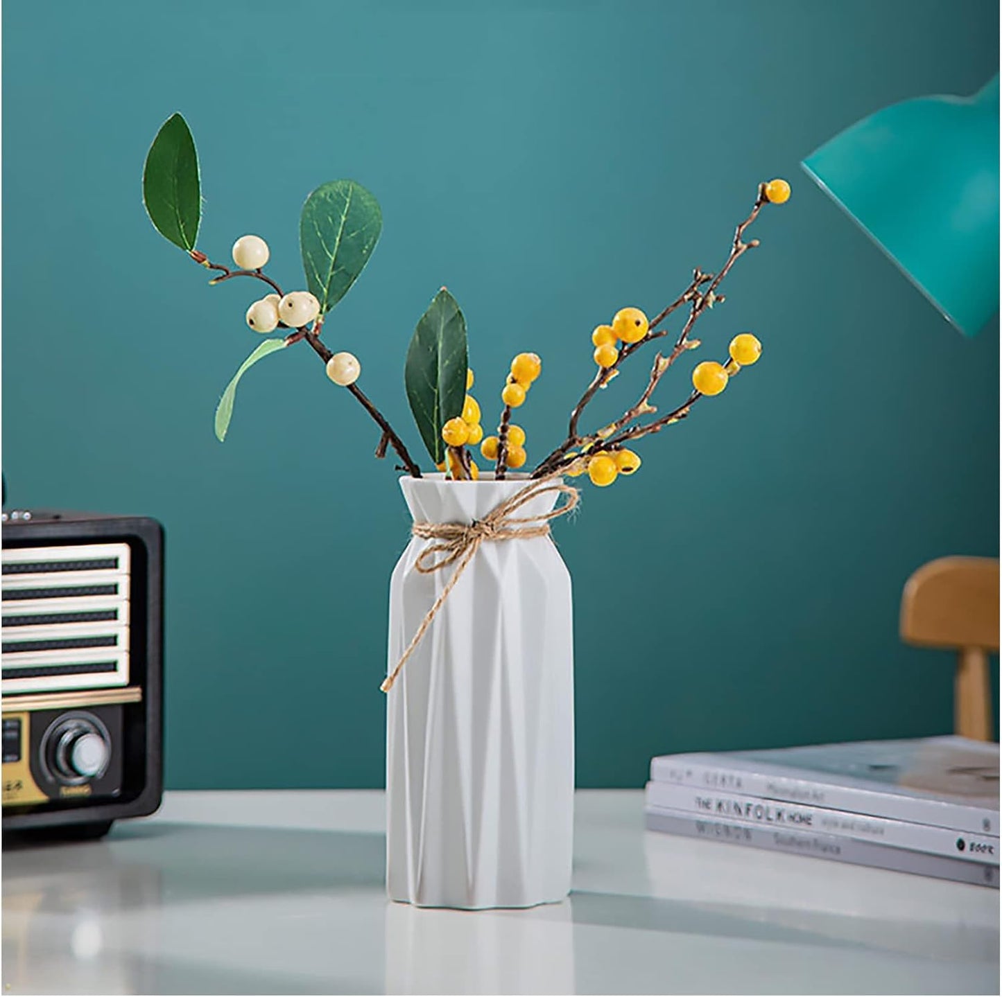 Ceramic Vase-Flower Vase Dried Flower Vase for Modern Home Decor / White