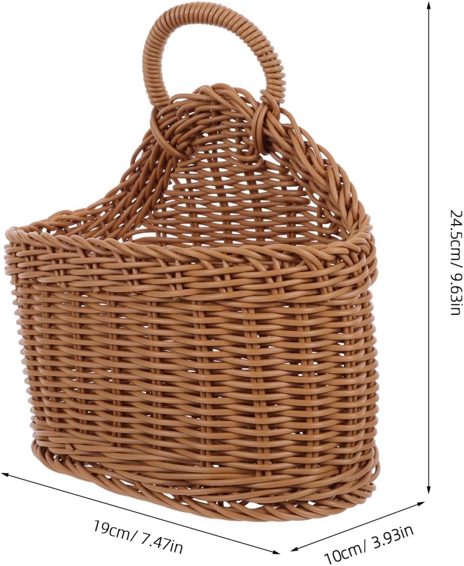 Woven Hanging Storage Basket In Small Wall Basket / 9.64 x 7.48 x 3.93