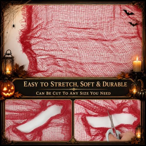 Set of 5 Red Halloween Gauze Creepy Cloth Fabric Tapestry Decor Decoration