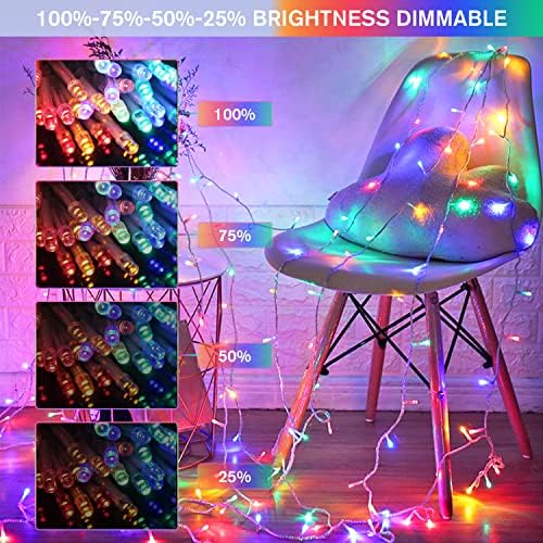 JMEXSUSS 100 LED Cool White & Multicolor Christmas Lights Indoor