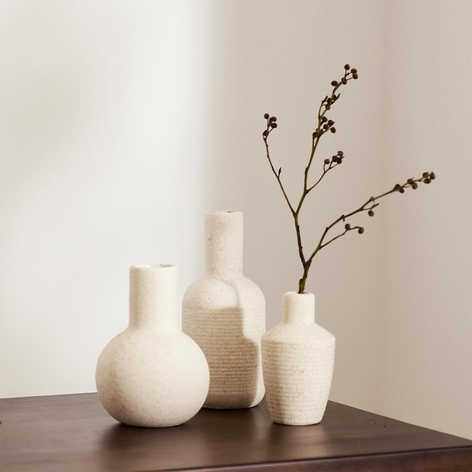 Ceramic Vase / Beige / Set of 3