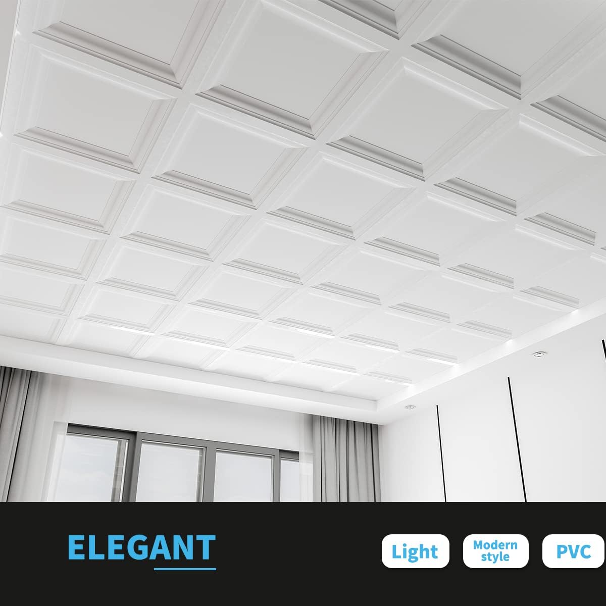 PVC Ceiling Panel in. / 24*24 / White / 24 x 24 / Set of 24