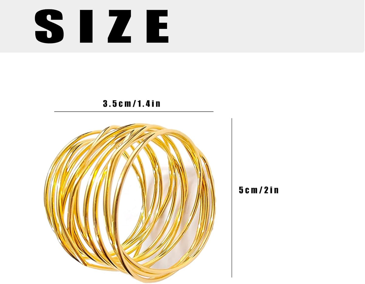 Gold Napkin Rings - 24 PCS Metal Napkin Rings(Twisted Wire) | Napkin Holders Buckles for Family Dinner, Wedding