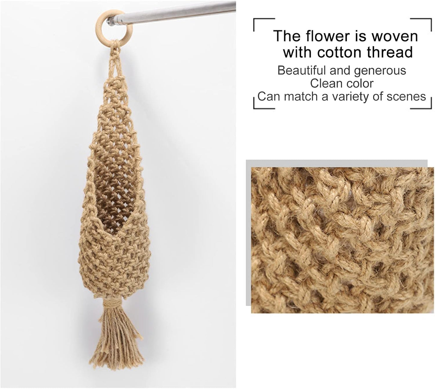 Hand Woven Wall Basket Cotton Rope Storage Organizer / 22 x 5
