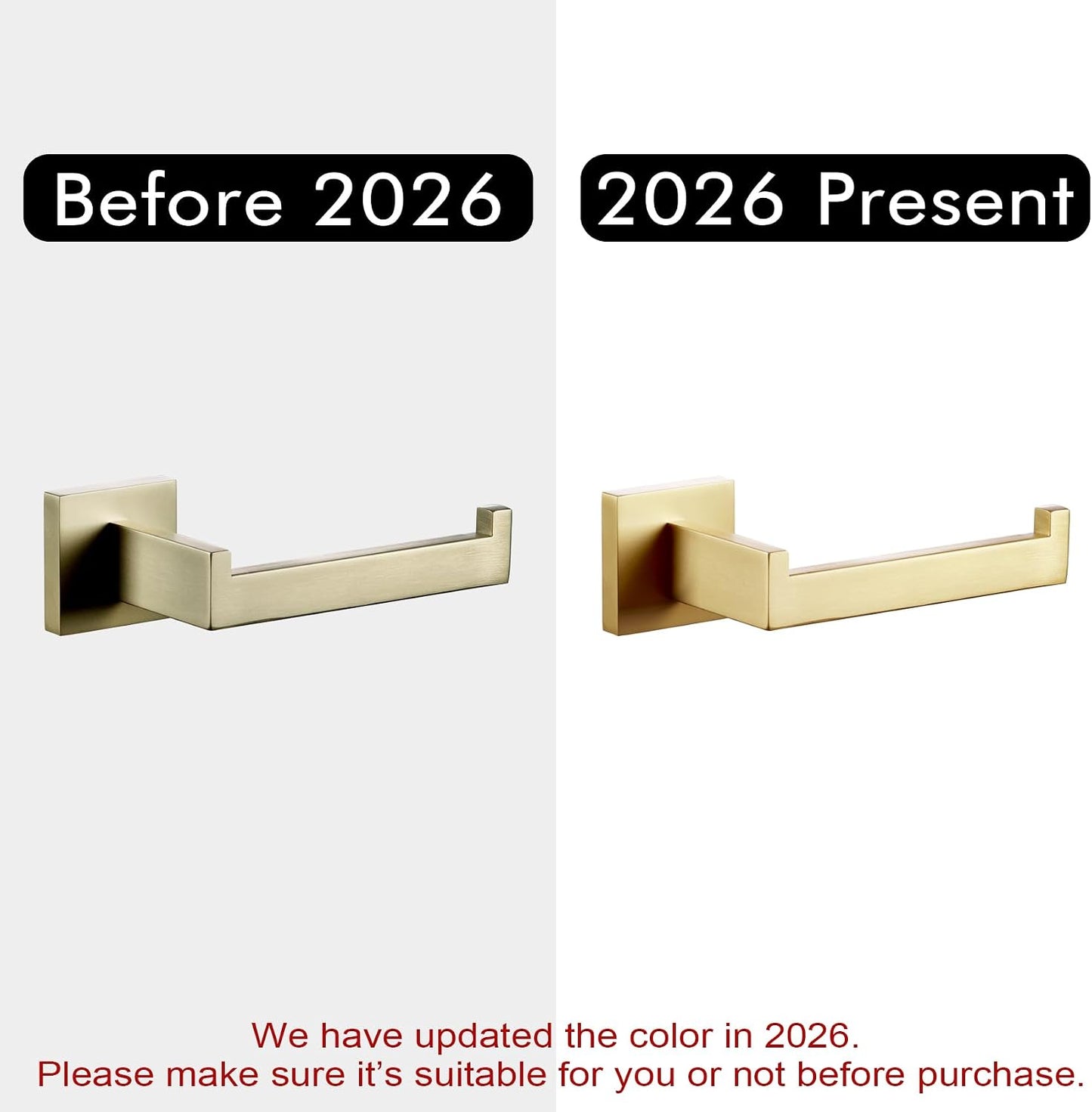 KOKOSIRI Gold Toilet Paper Holder Toilet Roll Holder for Bathroom Kitchen Washroom T-304 Stainless Steel Wall Mounted