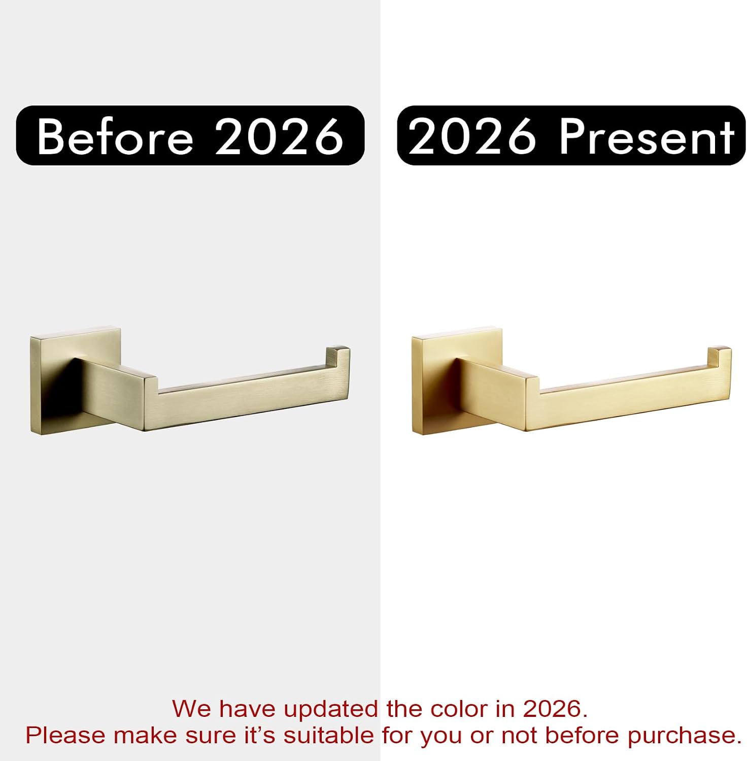 KOKOSIRI Gold Toilet Paper Holder Toilet Roll Holder for Bathroom Kitchen Washroom T-304 Stainless Steel Wall Mounted