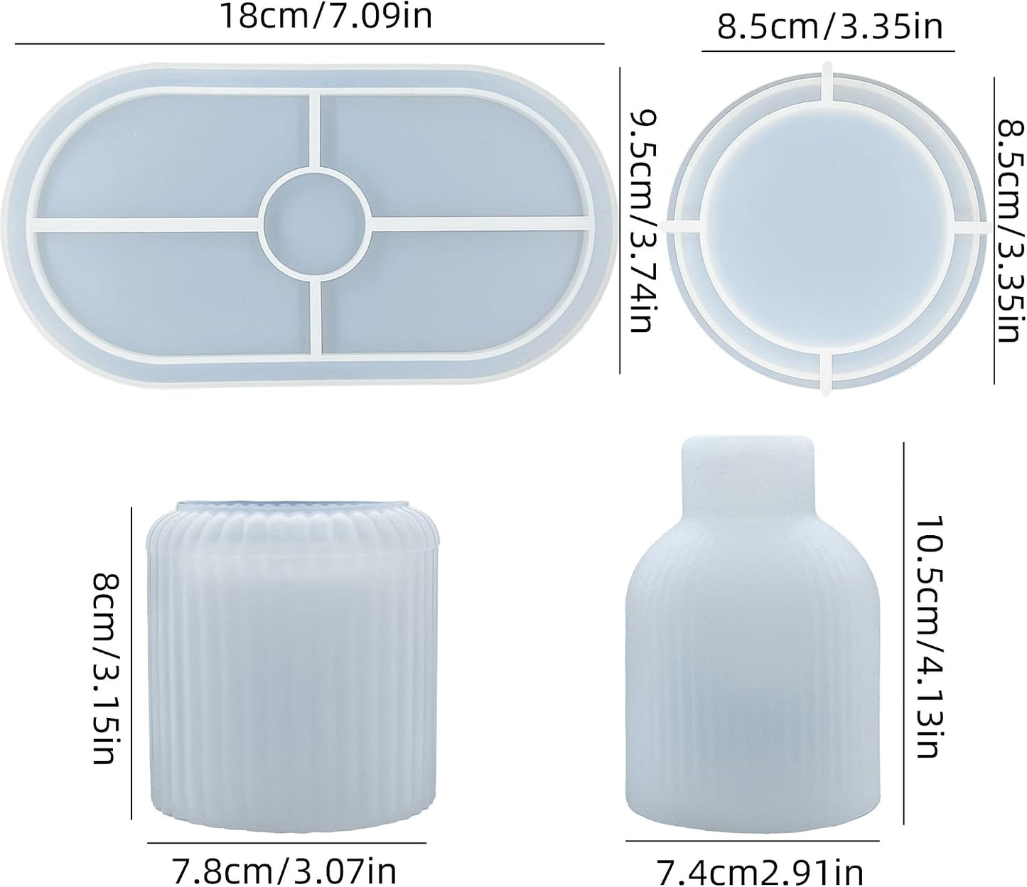 Jar Molds / Resin Tray Mold / Vase+tray+jar