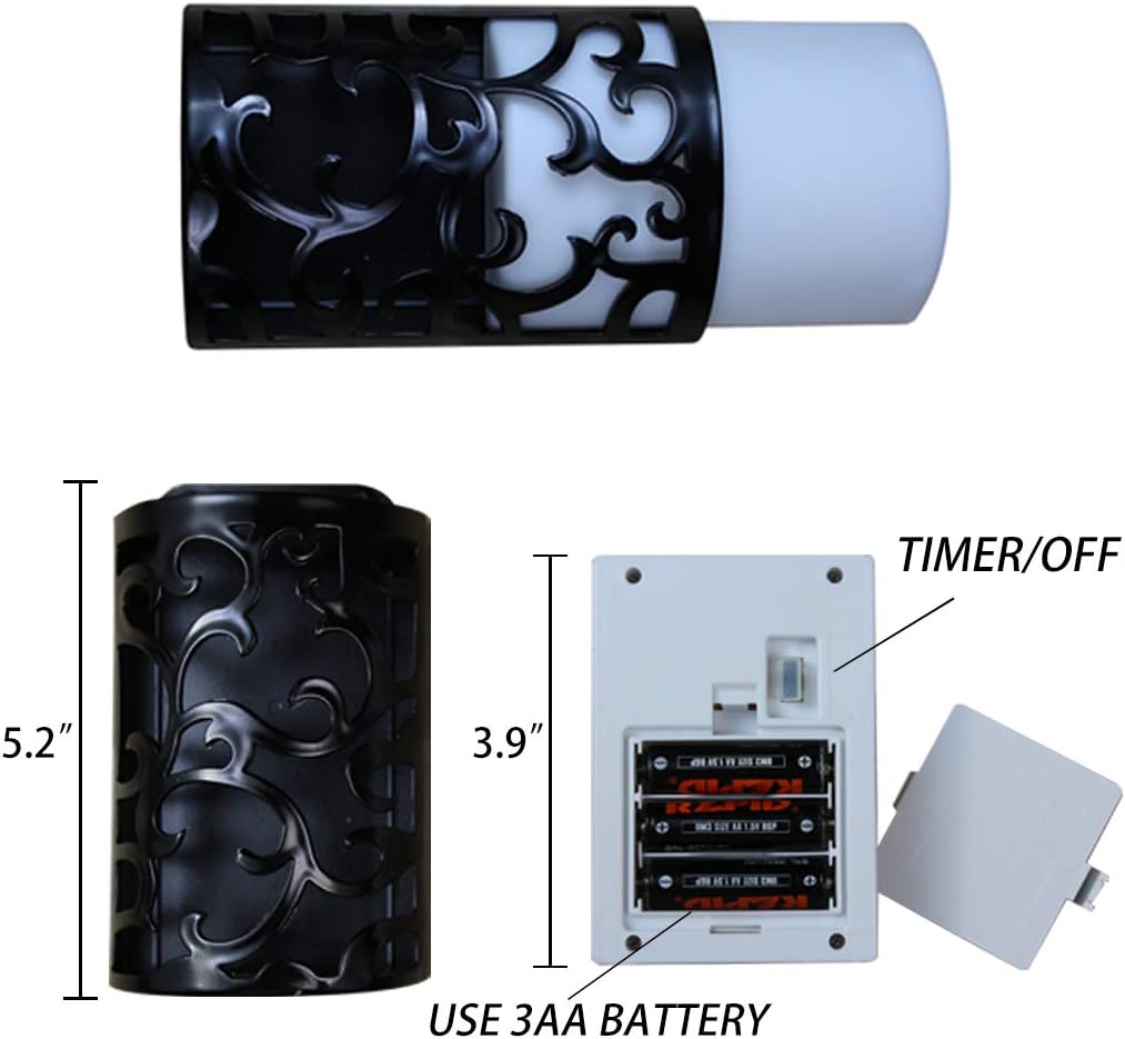 WRalwaysLX Decorative Lanterns with Timer, Candle Light Flameless Candles Indoor/Outdoor Wall Sconces,Flickering Flames