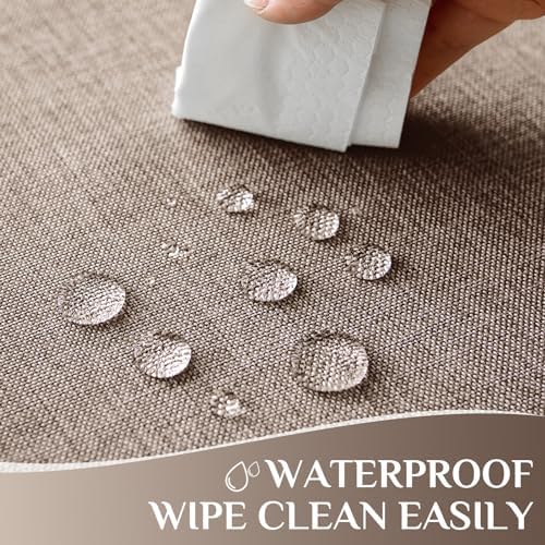Softalker Small Rectangular Tablecloths 70x52 Inch Brown Linen Textured Outdoor Table Cloth Stain and Wrinkle Resistant Table Cover for Spring,Easter,Summer,Party,Garden,Coffee Modern Decor Tabletop