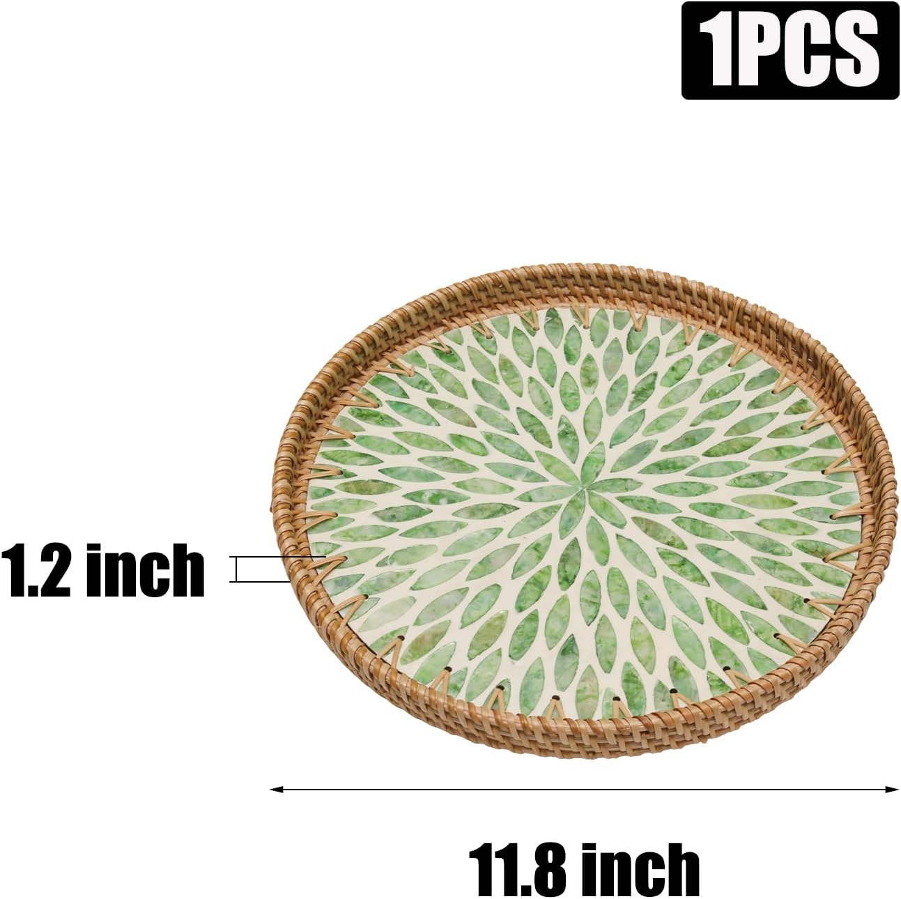 Round Rattan Tray / Leaf
