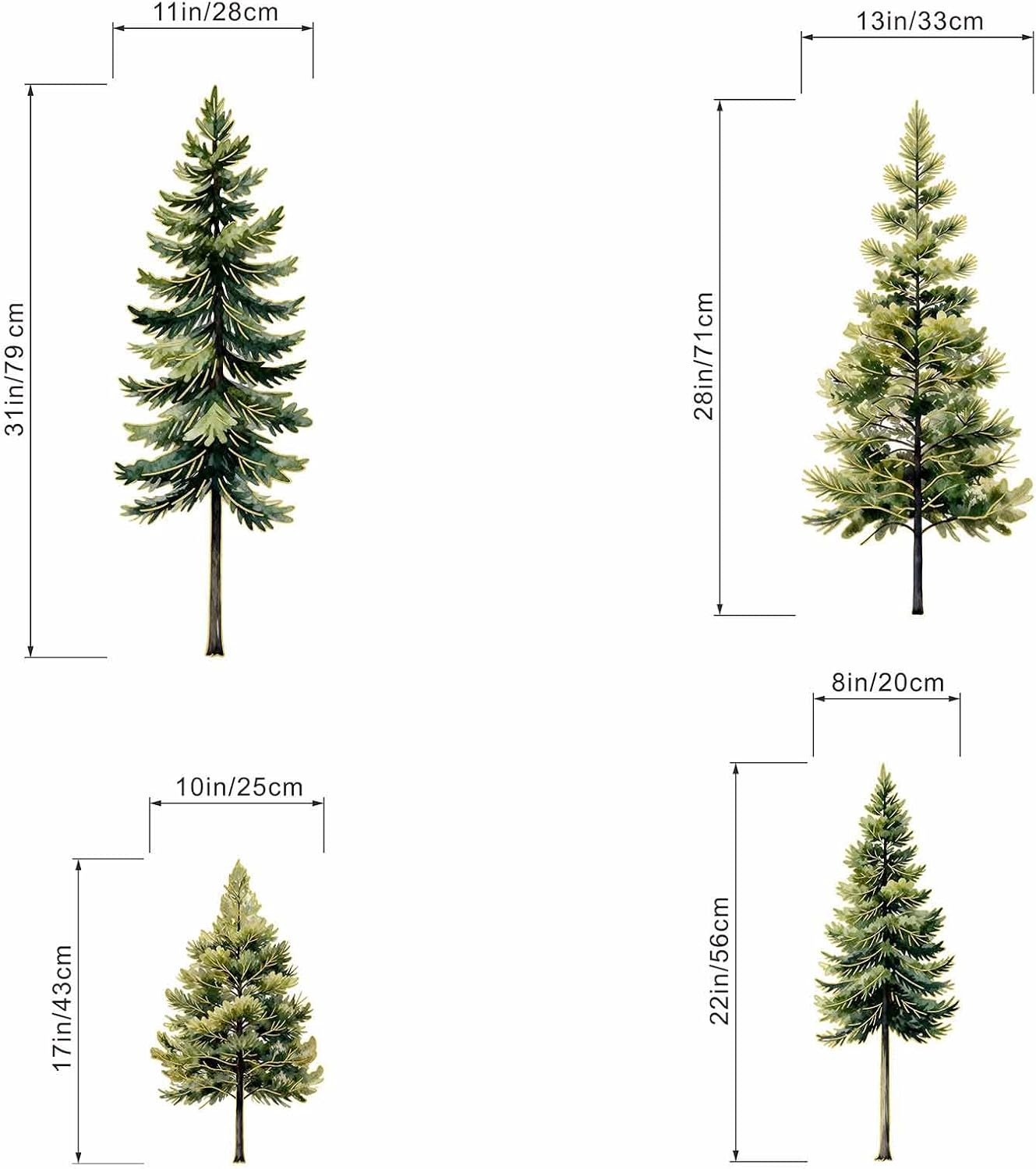 Pine Tree Wall Stickers for Nursery
