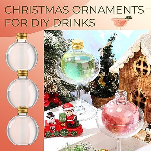 Layhit 50 Pack 6 oz Plastic Potion Bottles with Lids, Gold Aluminum Cap