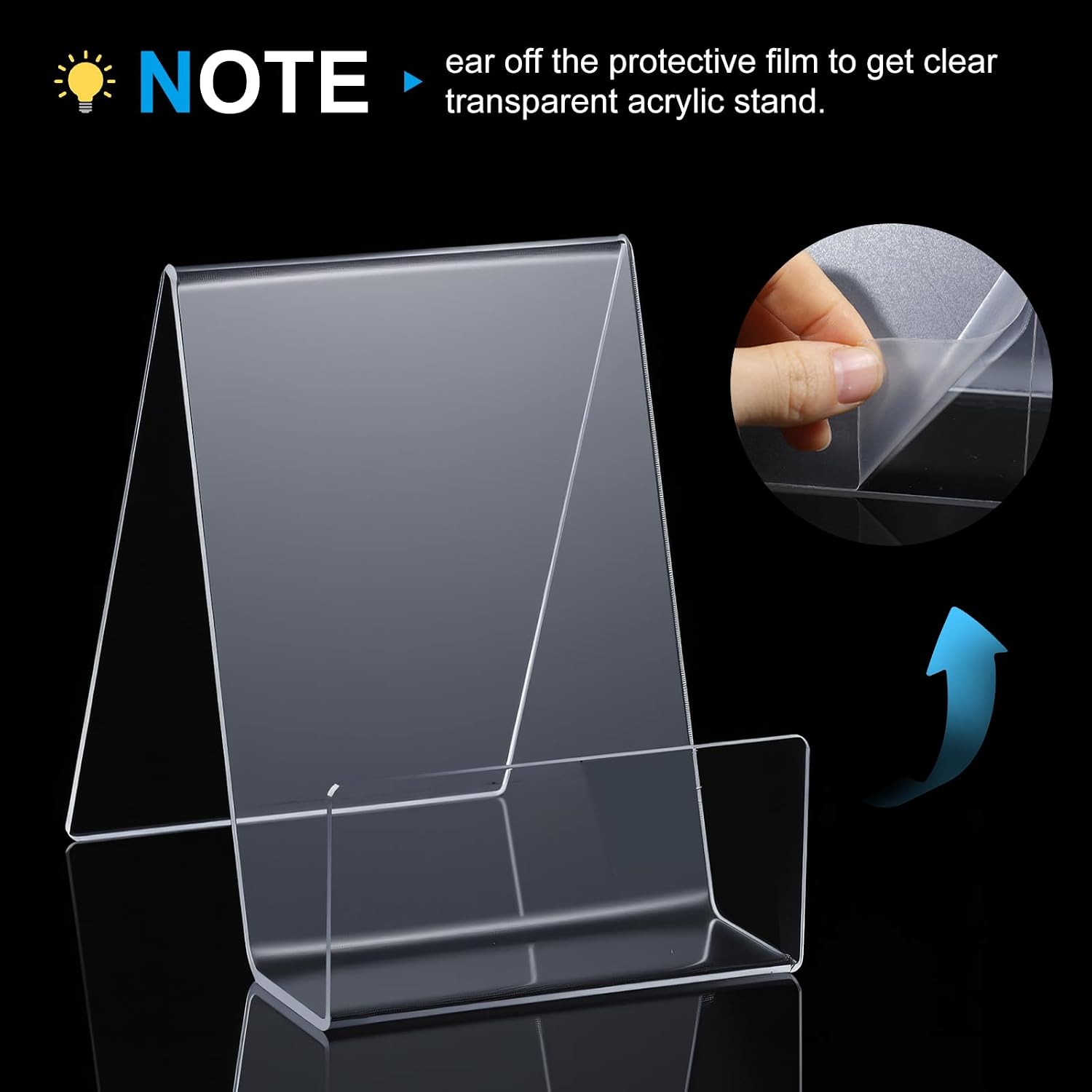 Acrylic Book Display Stand / Clear / 3 x 3.4 x 4 / Set of 16
