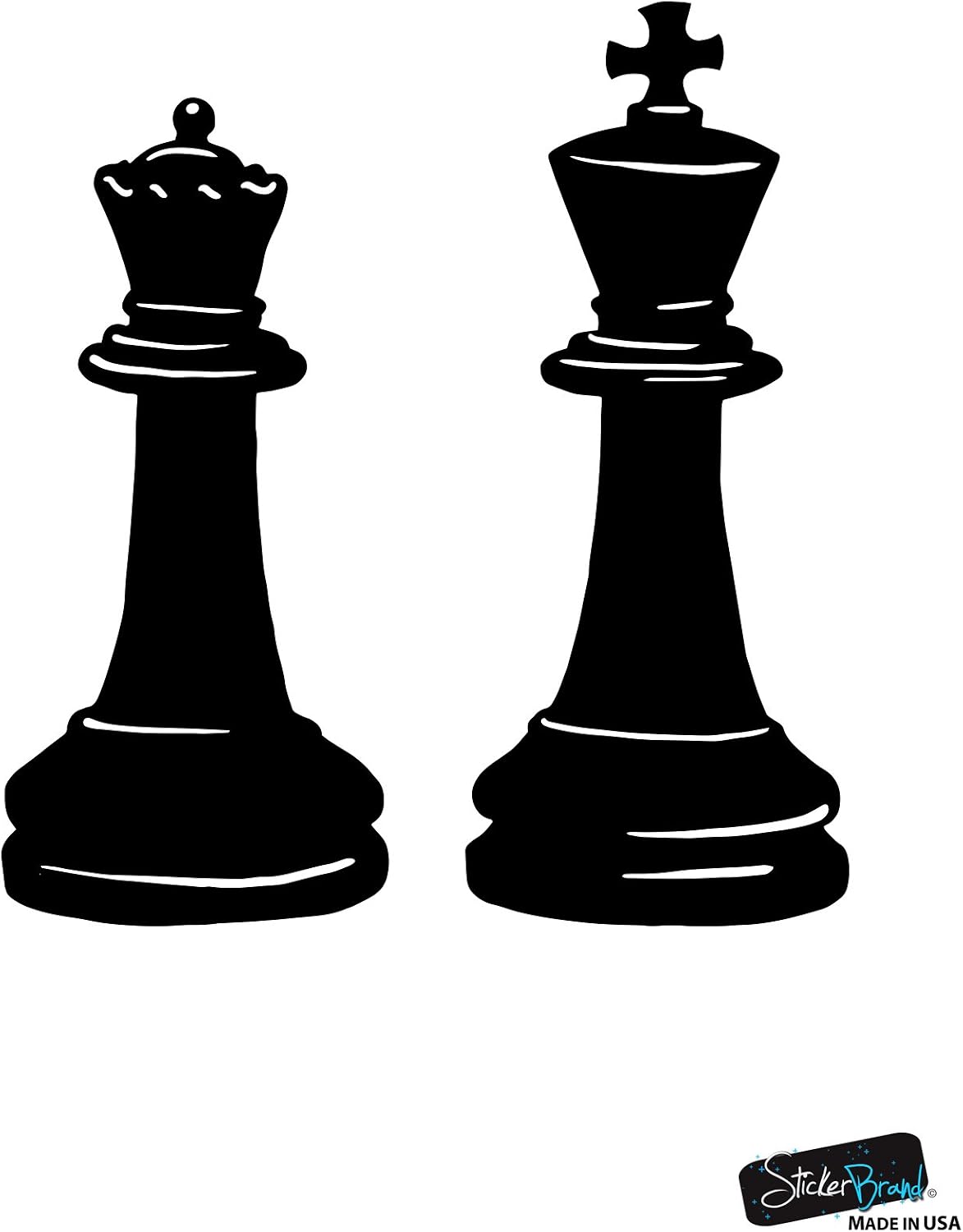 King and Queen Chess Pieces Wall Decal OS_MB666A Removable