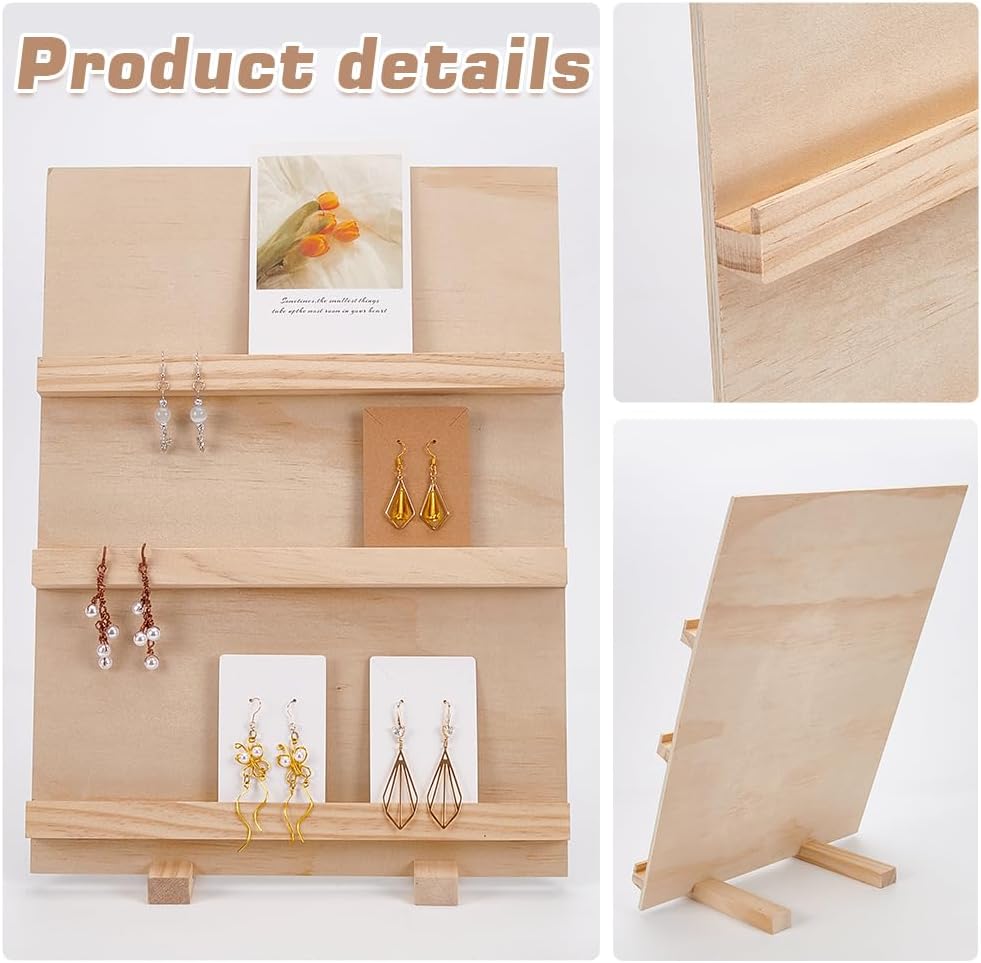 3 Tier Wood Earring Card Holder