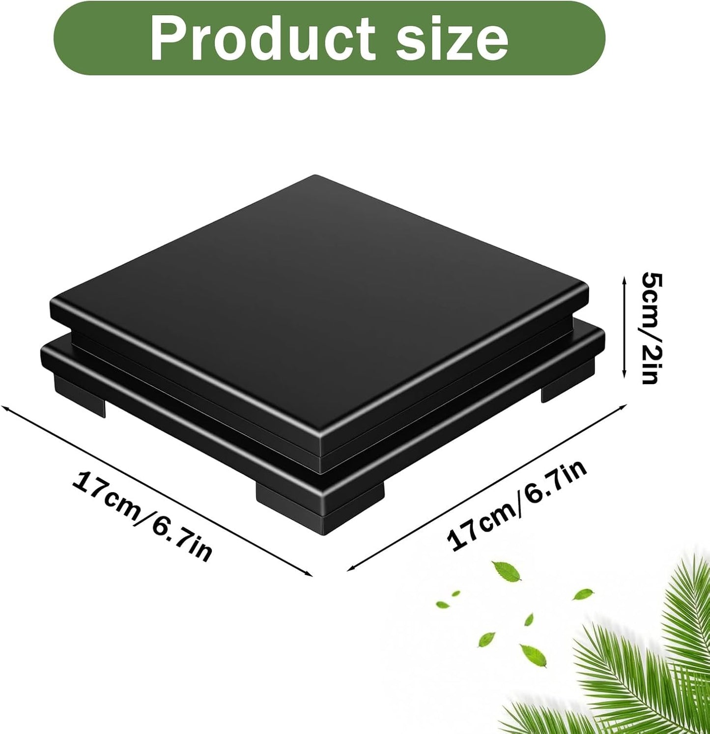 Square Wooden Display Stand / 6.7 x 6.7 x 2 / Set of 2