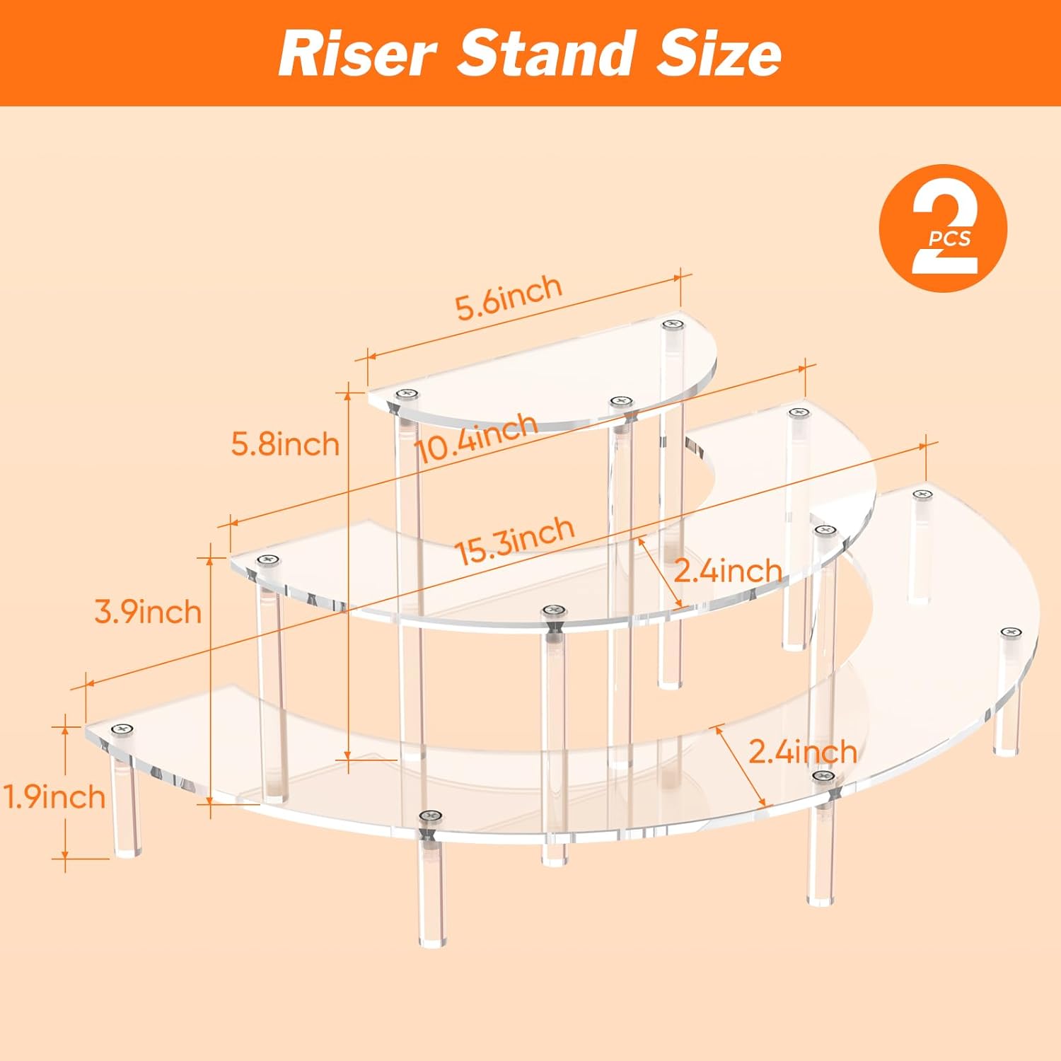 Dessert Stand / Perfume Organizer / Clear / Set of 2