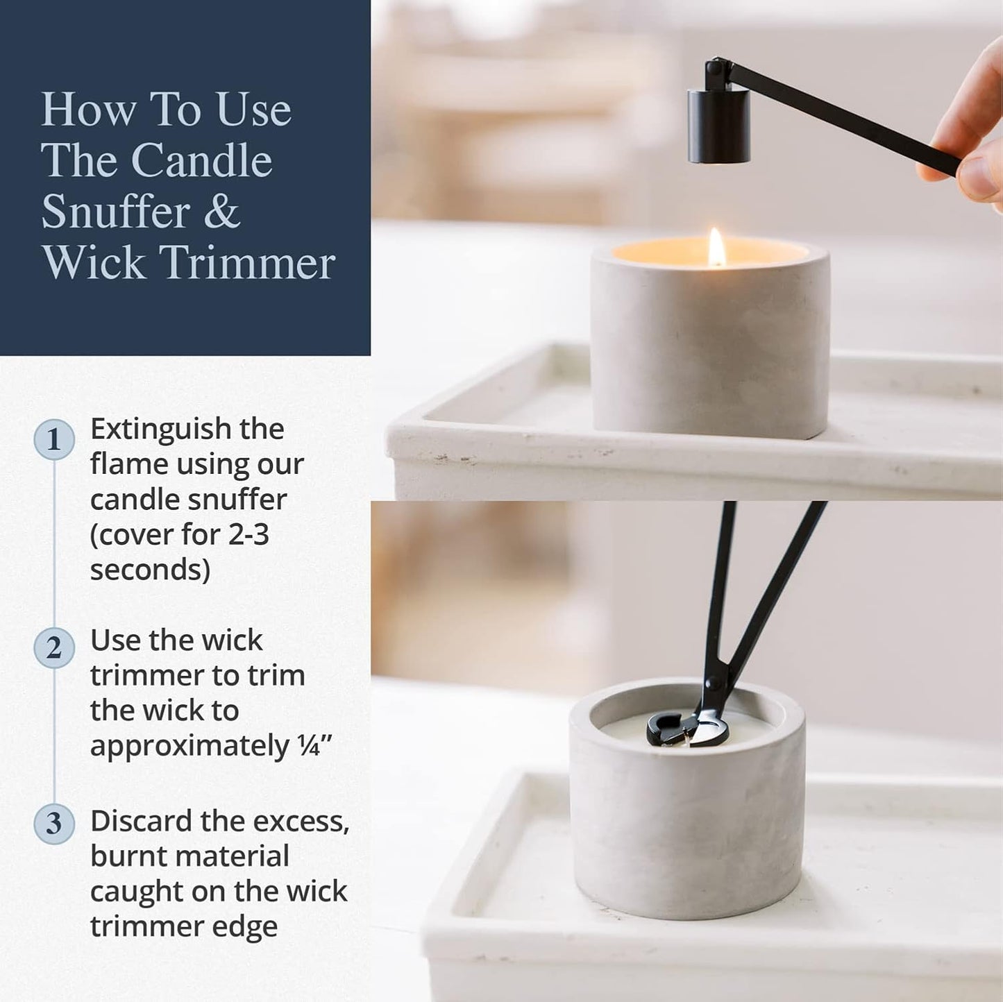 Airy Abode Candle Wick Trimmer and Candle Snuffer Accessory Set – Pick Your Color