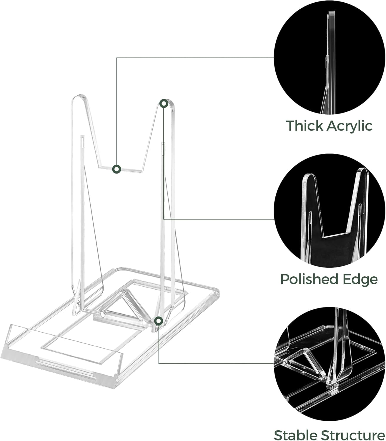 Acrylic Book Display Stand / 3.5 Inch / Clear / Set of 14