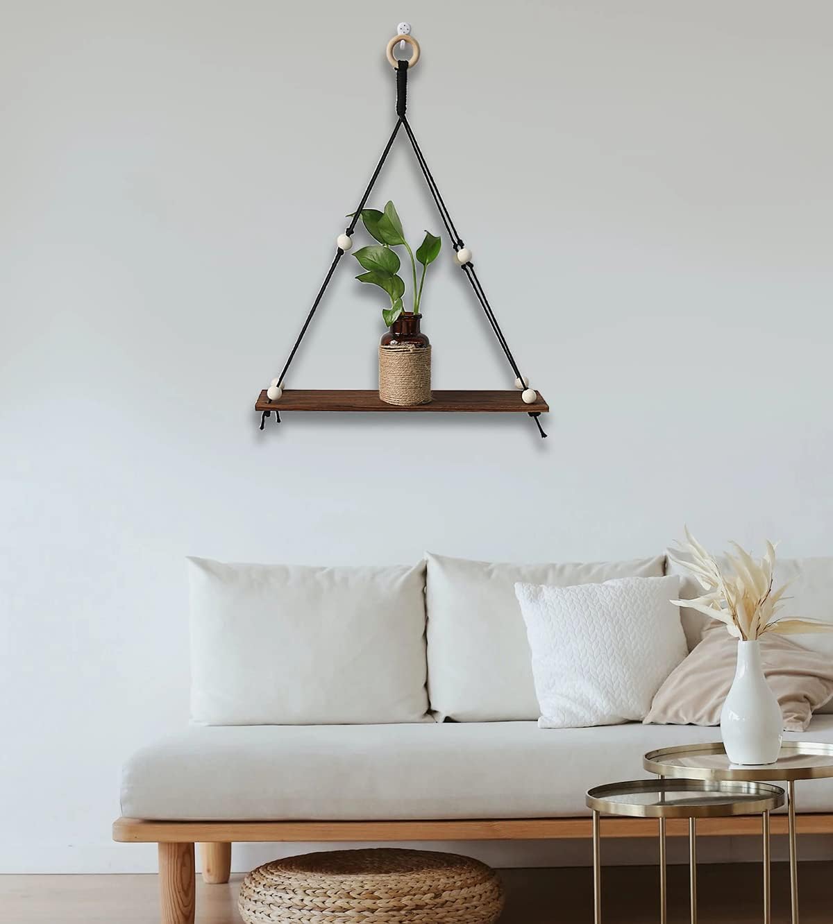 Wooden Wall Hanging Shelves / Black Simplicity / Set of 2