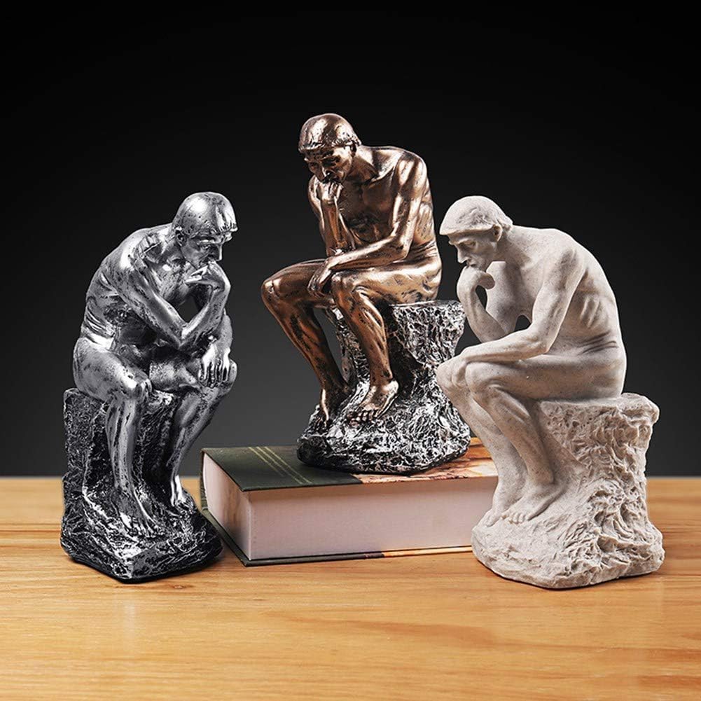 Creative Thinker Statues Individual Figurine / Silver / 9.6 Inch