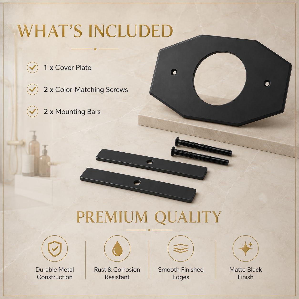 Westbrass One-Hole Remodel Plate for Moen and Delta, Matte Black, D502-62