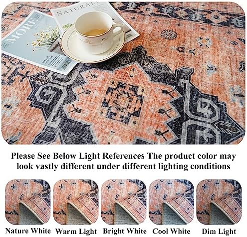 Hallway Washable Runner Rug - 2'6x14 Kitchen Rugs Entryway Rug Runner Vintage Soft Floor Mat Non Slip Indoor Farmhouse