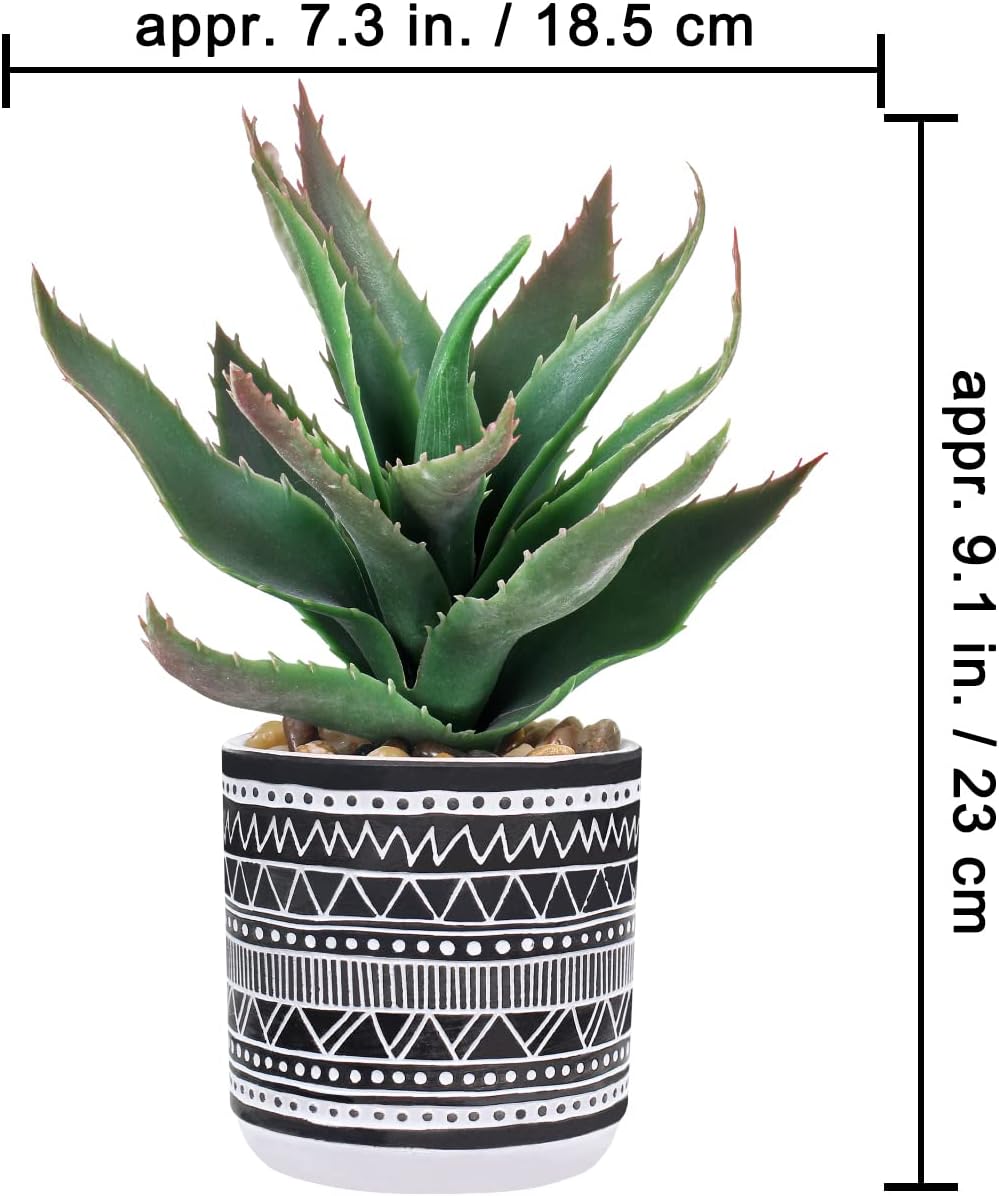 Assorted Small Potted Succulents Arrangement Artificial Succulent Plants / Black / Set of 3