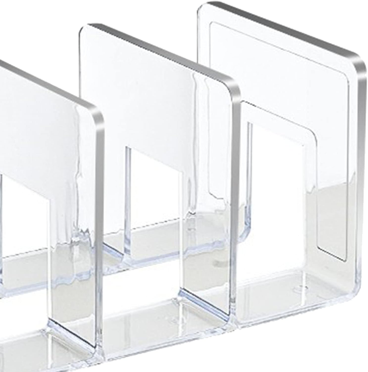 Bookends Transparent Color Simple 4 Compartments Acrylic Book Shelf Holder / Clear