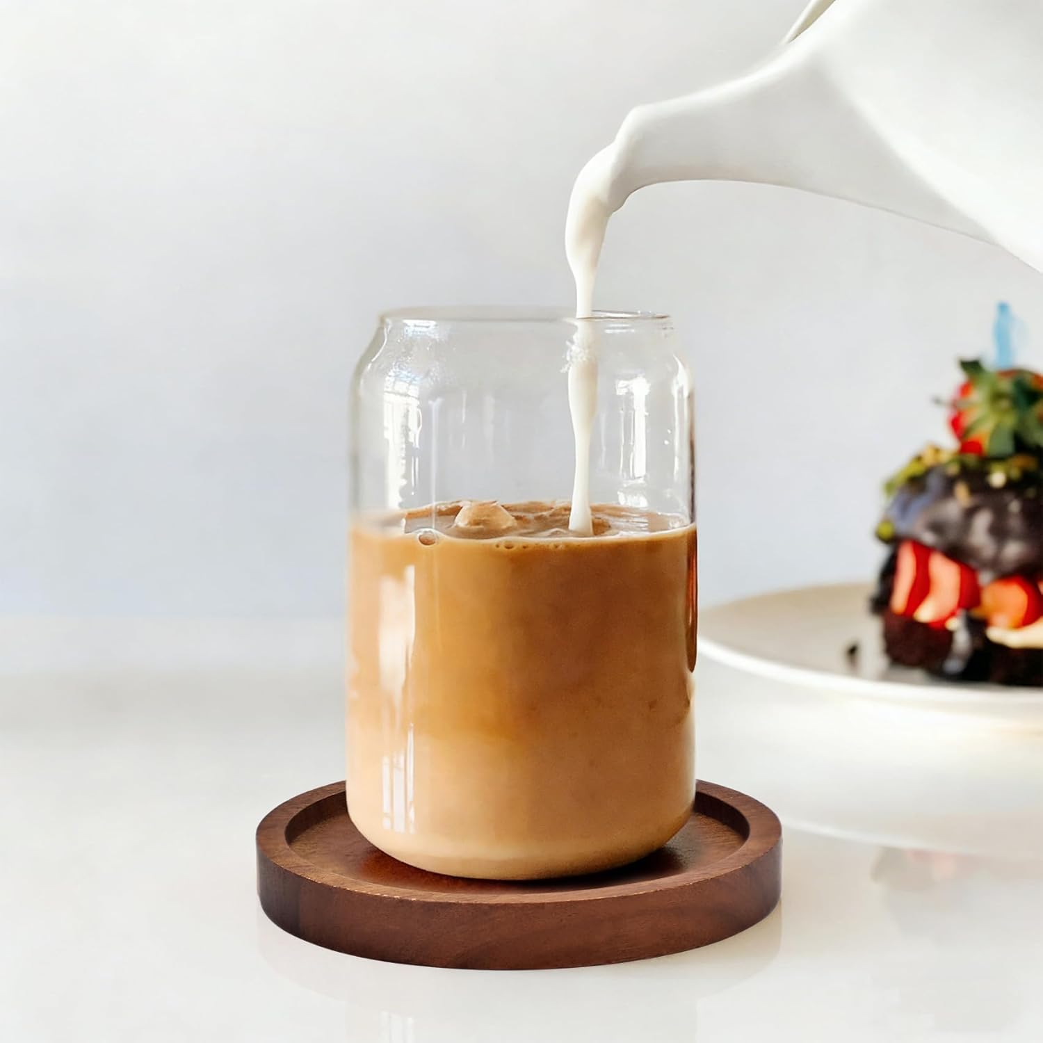 Holder / Wood Drink Coasters / Natural / Set of 6