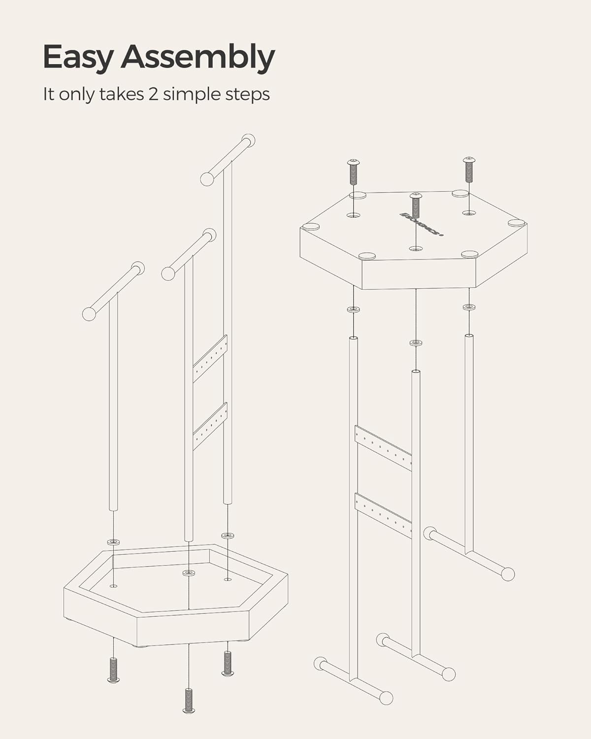 Metal Frame / Jewelry Holder / Ink Black + Caramel Brown