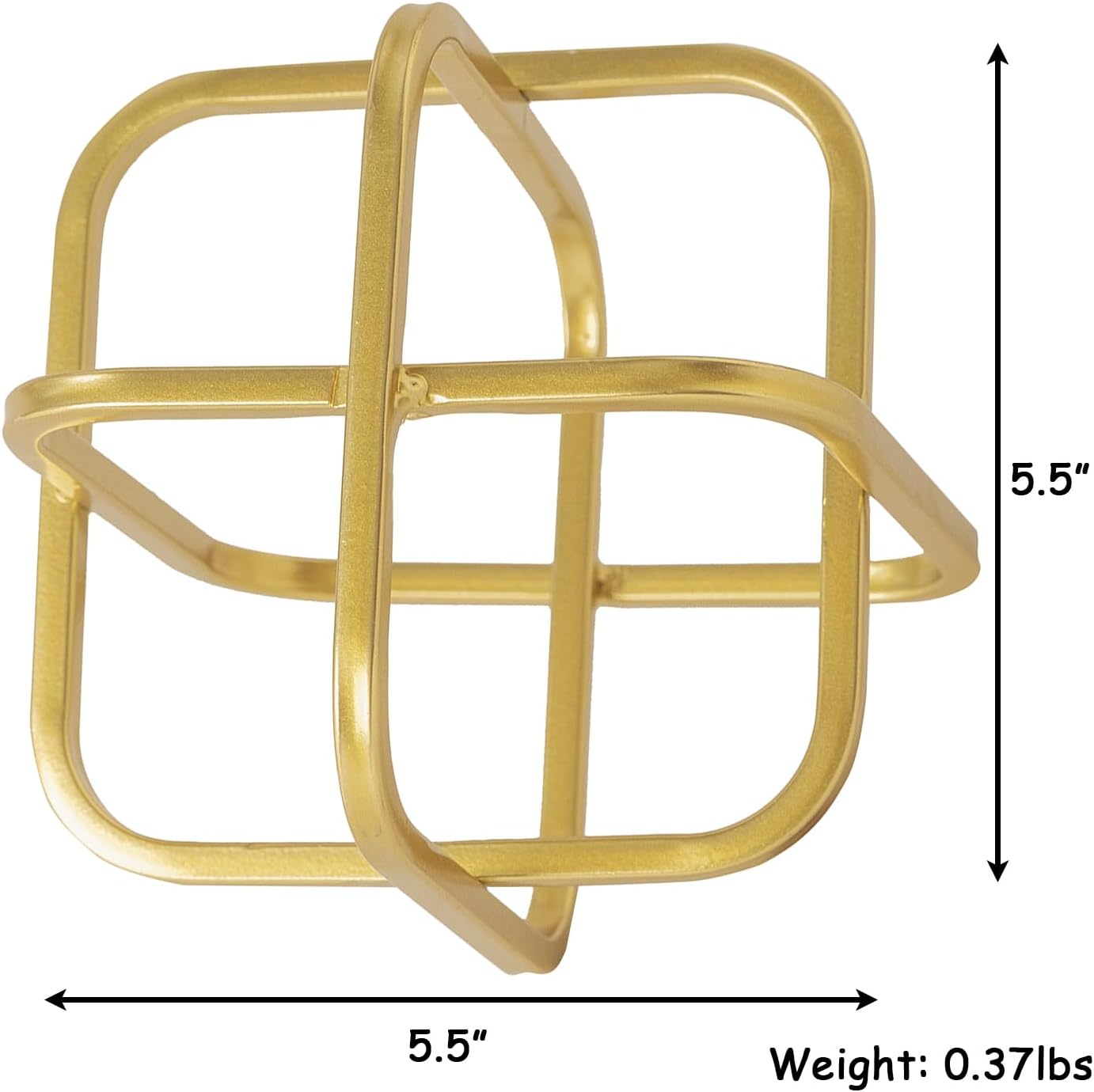 Modern Square Decorative Sphere / Gold Square-5.5in