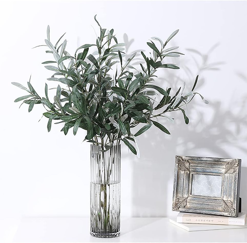 Olive Branches for Vases Faux Olive Branch Fake Tree Branches Stems for Vase / Set of 5
