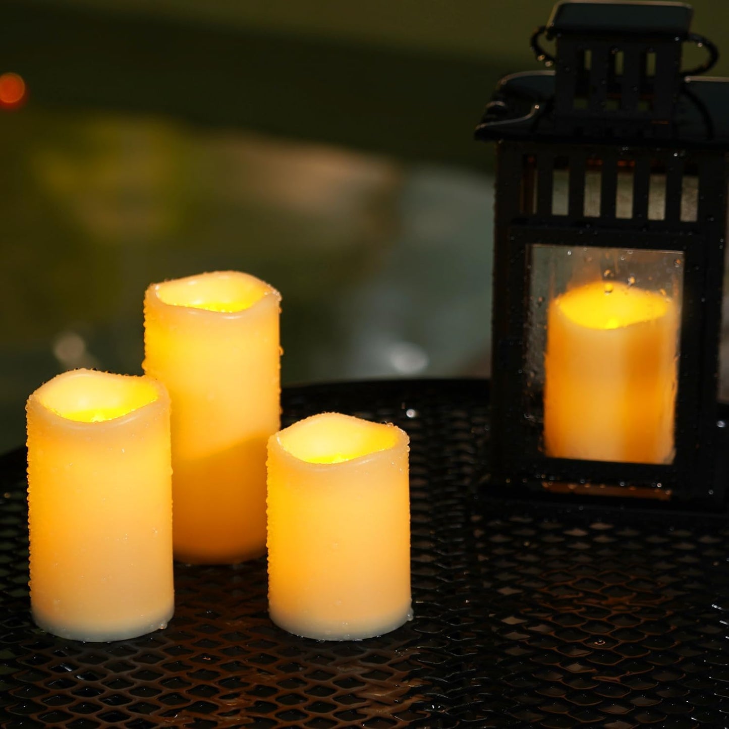 Homemory Outdoor Waterproof Flameless LED Candles with Remote Timer, 6 Pack | Battery operated flickering LED pillar c