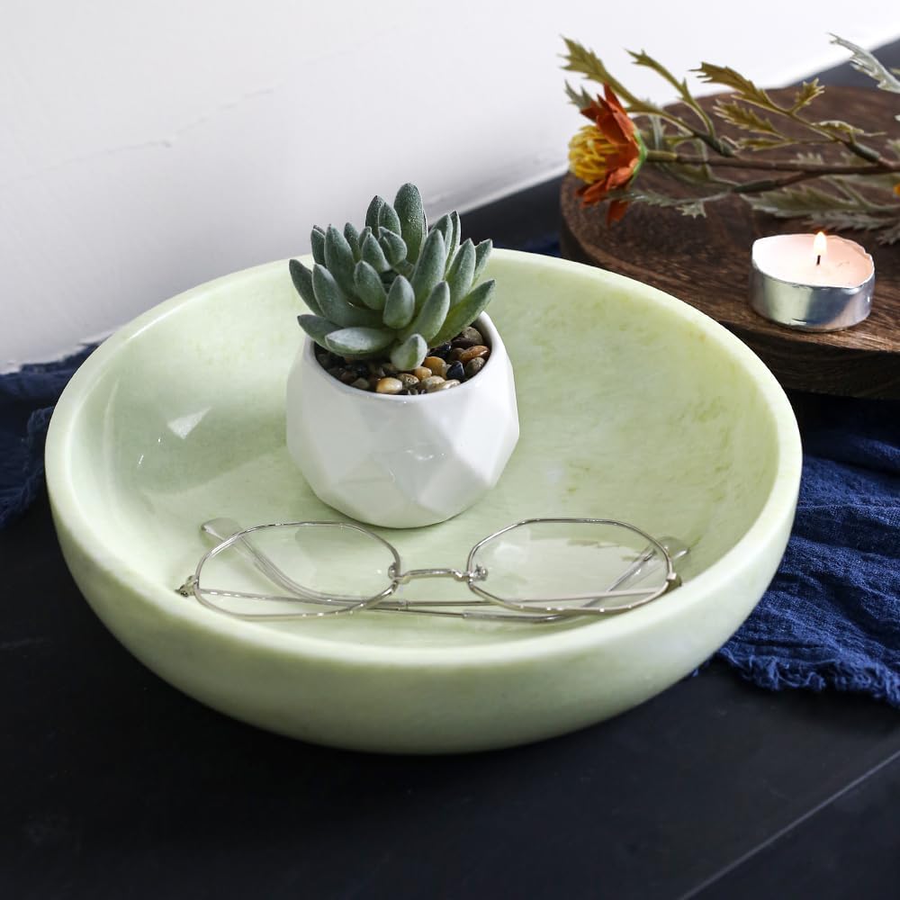 Marble Fruit Bowl / Light Green / 7.8 x 1.9
