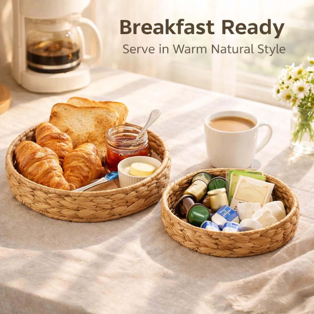 Large Woven Trays / Natural / Set of 2