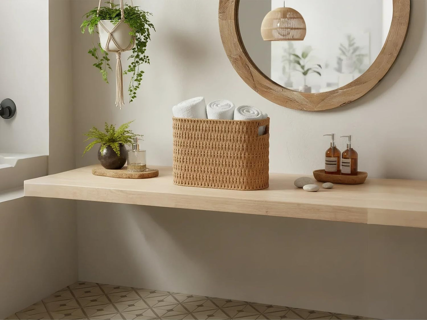 Woven Basket Both / Natural / No Lid