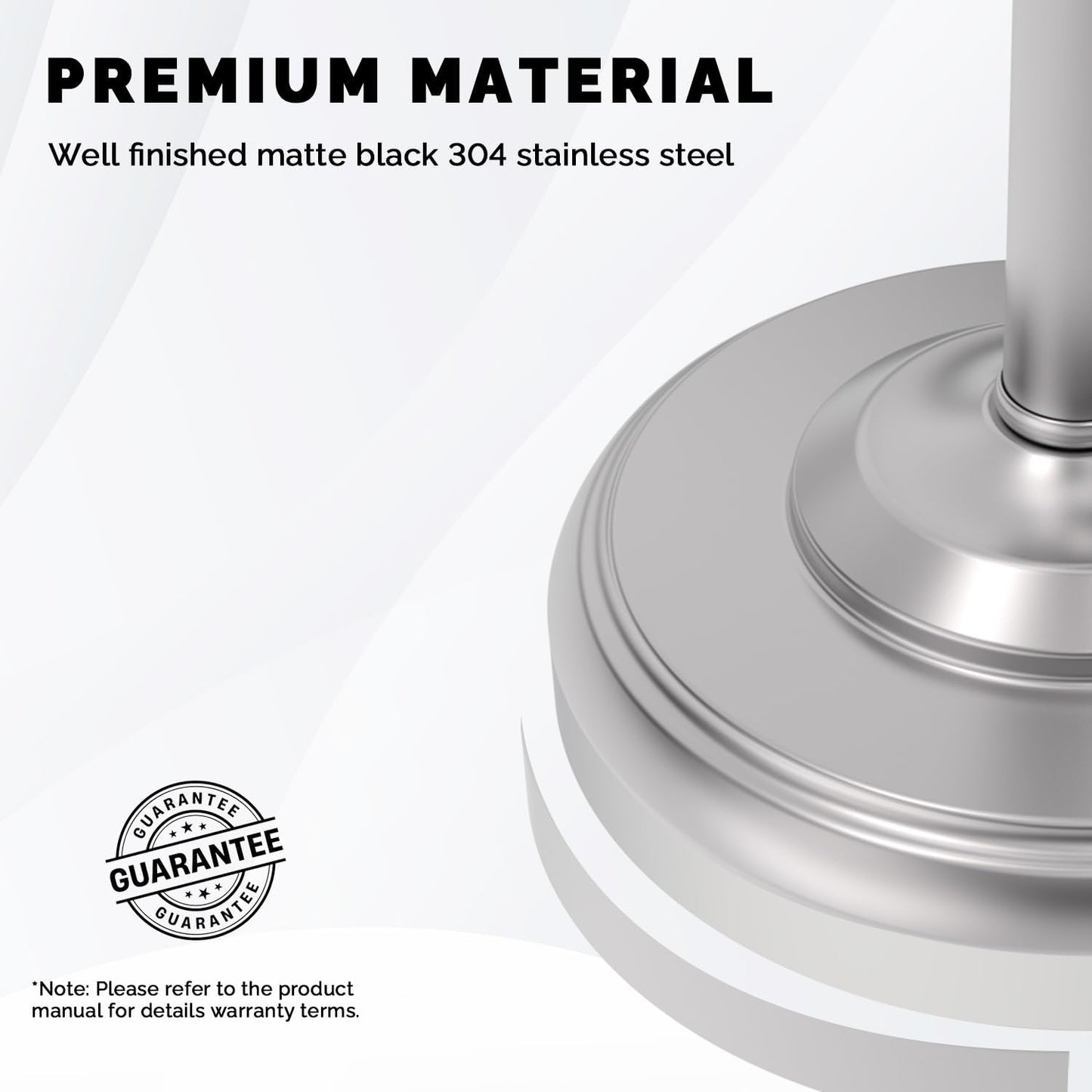 Toilet Paper Holder Stand Stainless Steel & Weight Base, No Tipping | Brushed Nickel, Post Pivoting Design Easy to
