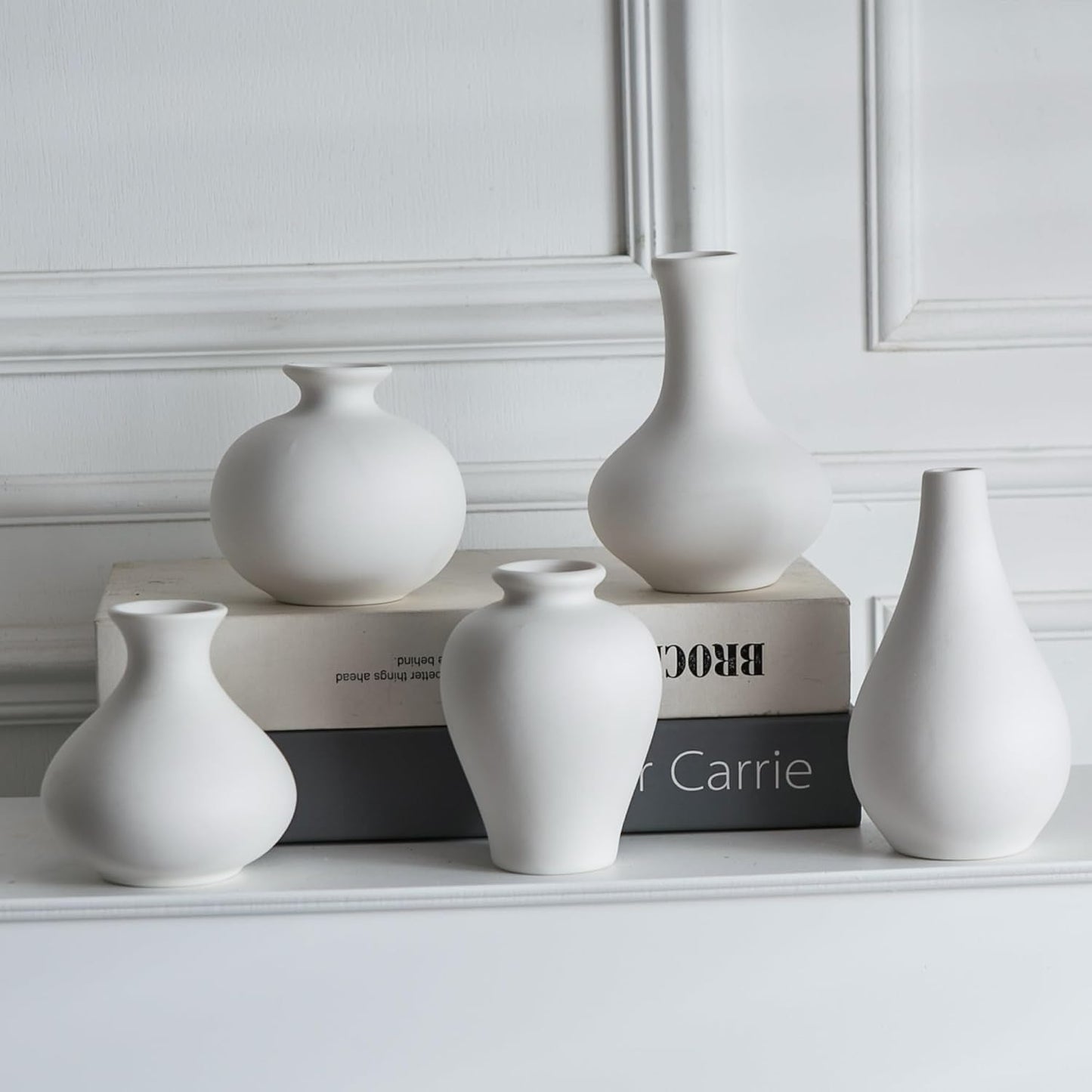 Ceramic Bud Vase / White / Set of 5