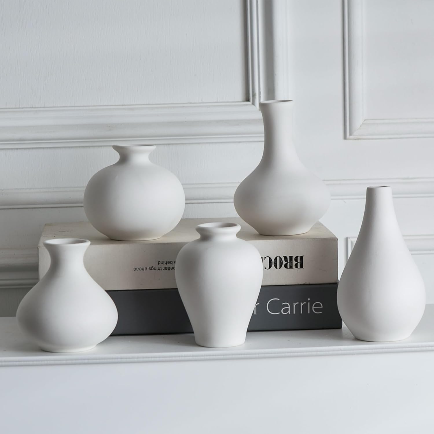 Ceramic Bud Vase / White / Set of 5