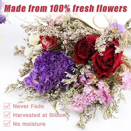10 Pack Dried Flower Bouquets Mini Dried Flower with Stem Forget Me Not Dried Embossing Natural Flower Bundles Artificial Flower Dried Floral Arrangement for Vase DlY Wedding Decor (Forget Me Not)
