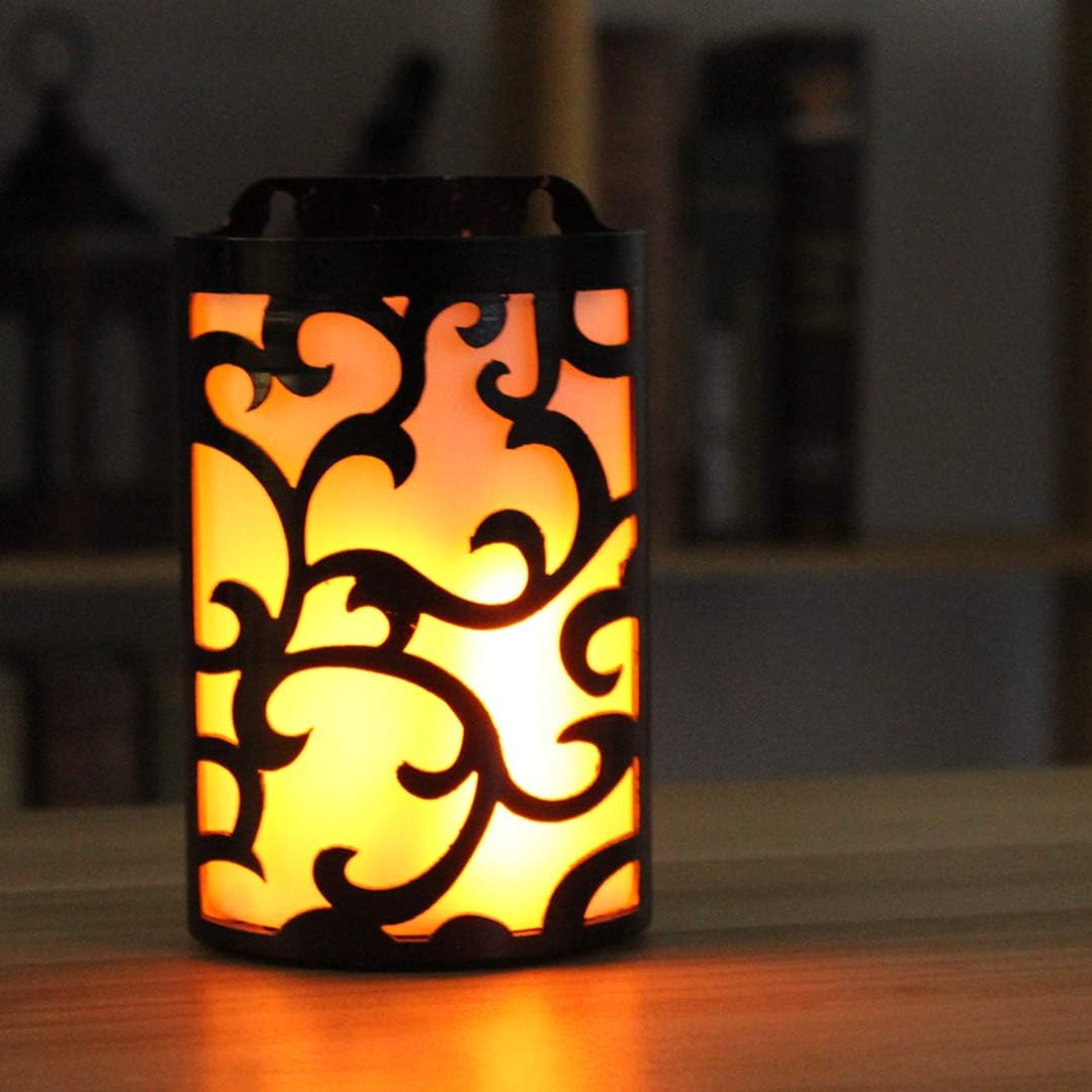 WRalwaysLX Decorative Lanterns with Timer, Candle Light Flameless Candles Indoor/Outdoor Wall Sconces,Flickering Flames